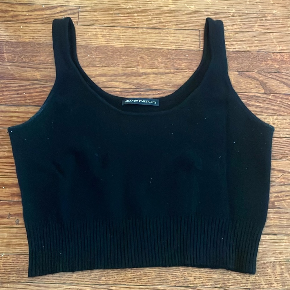 Brandy Melville crop knit tank top O/S
